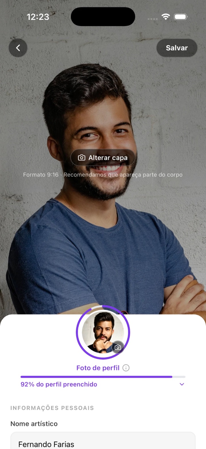 Edição de perfil