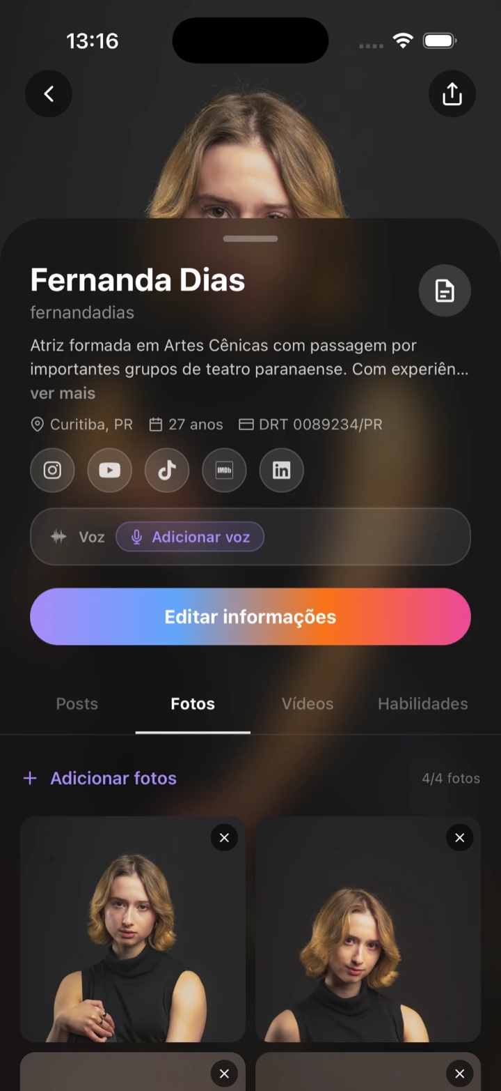 Perfil artístico completo